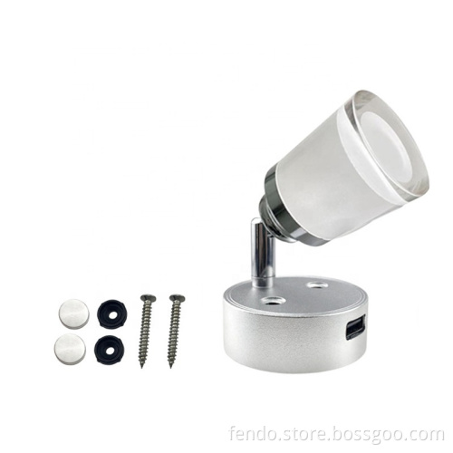 12-24V USB Phone Charging Bedside Light with Touch Dimming for RV Reading